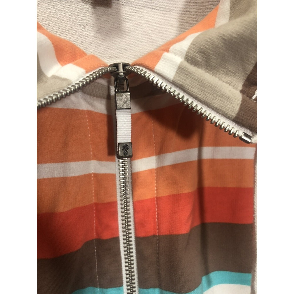 Tommy Bahama Women's Multi Striped Full Zip Sweatshirt Jacket w/Pockets - Size L - Picture 3 of 8